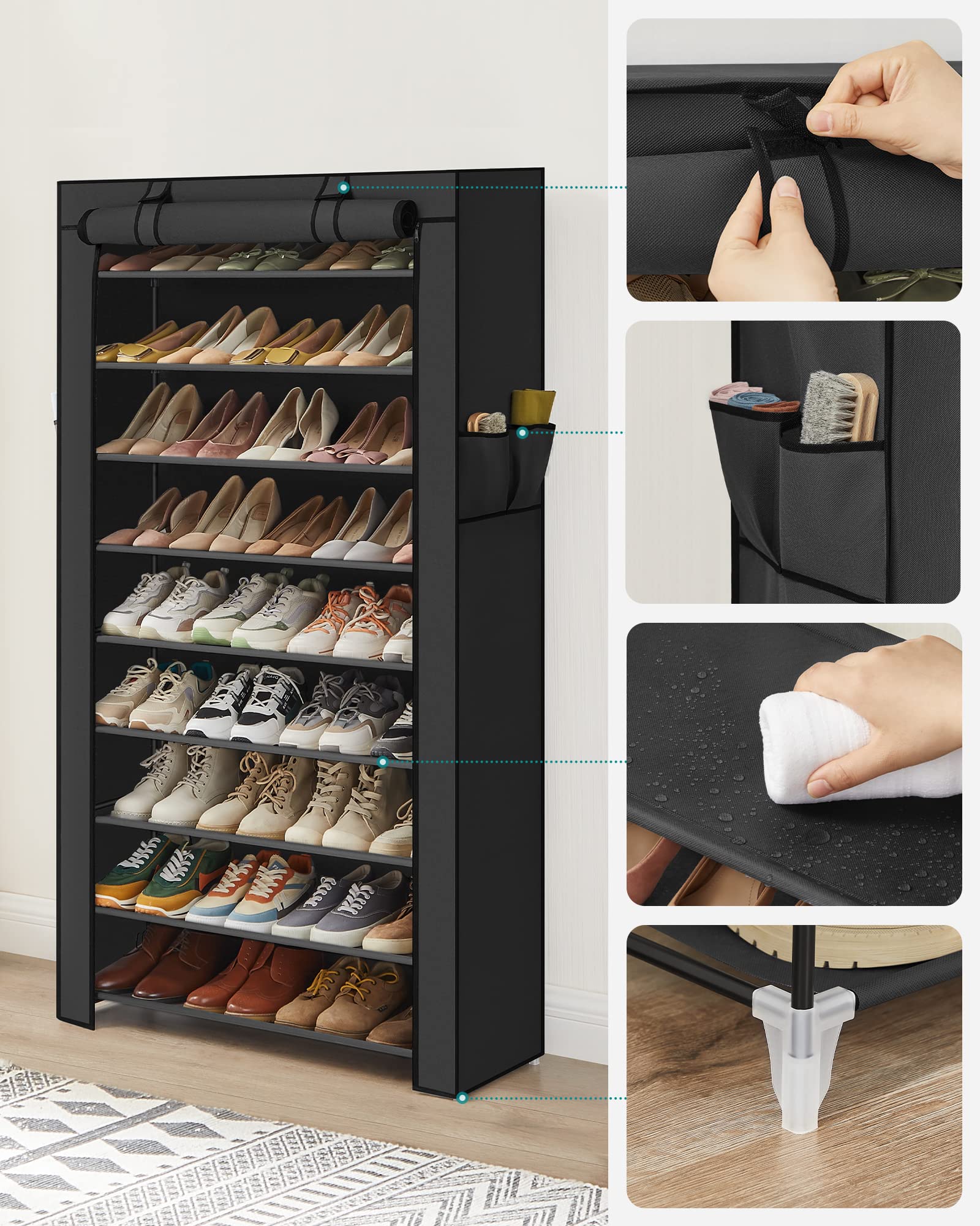 songmics-schuhregal-10-ebenen-28-x-88-x-160-cm-schwarz image 6