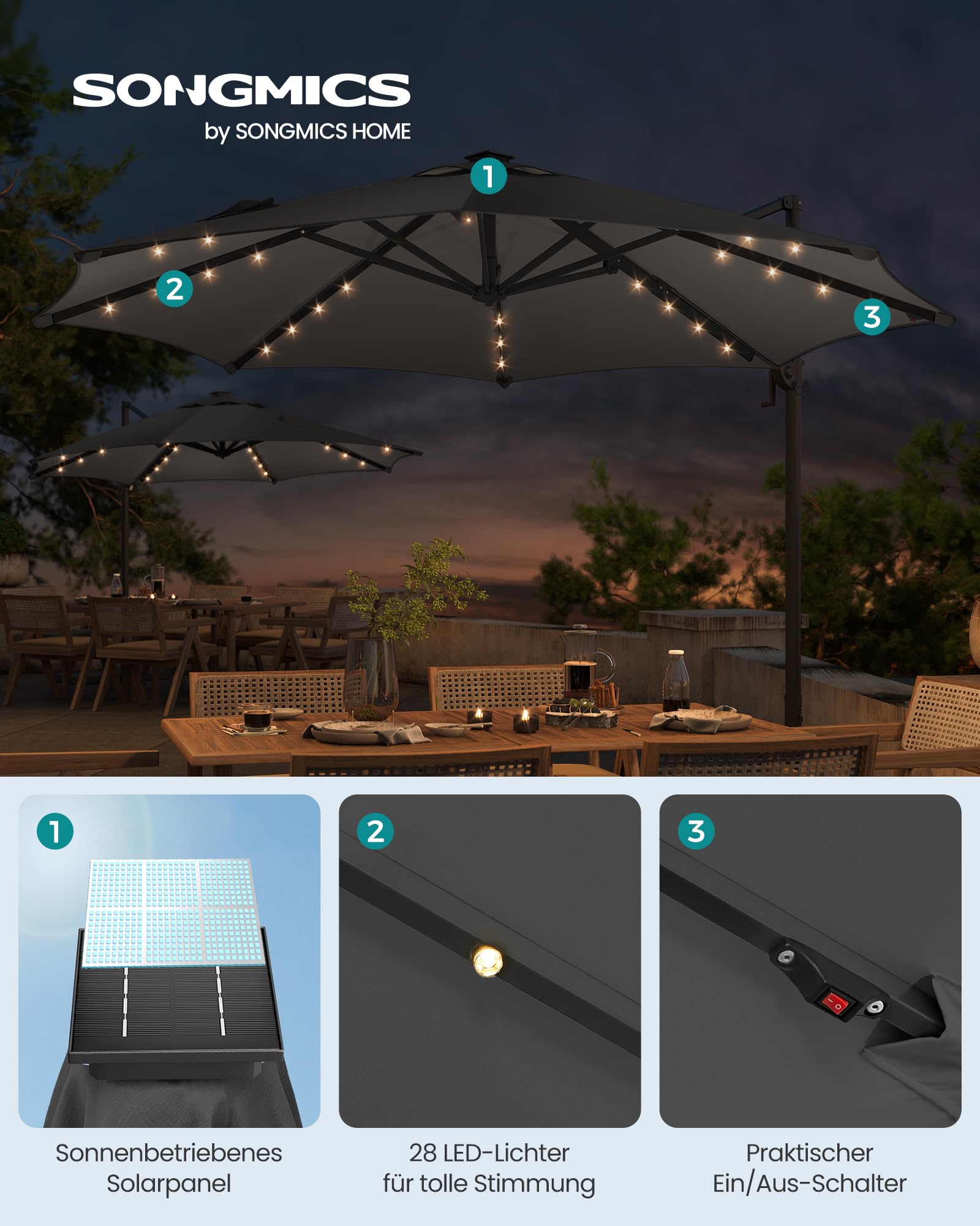 songmics-ampelschirm-300-cm-gpu047g02-grau-sonnenschirm-mit-28-solar-led-upf-50- image 2