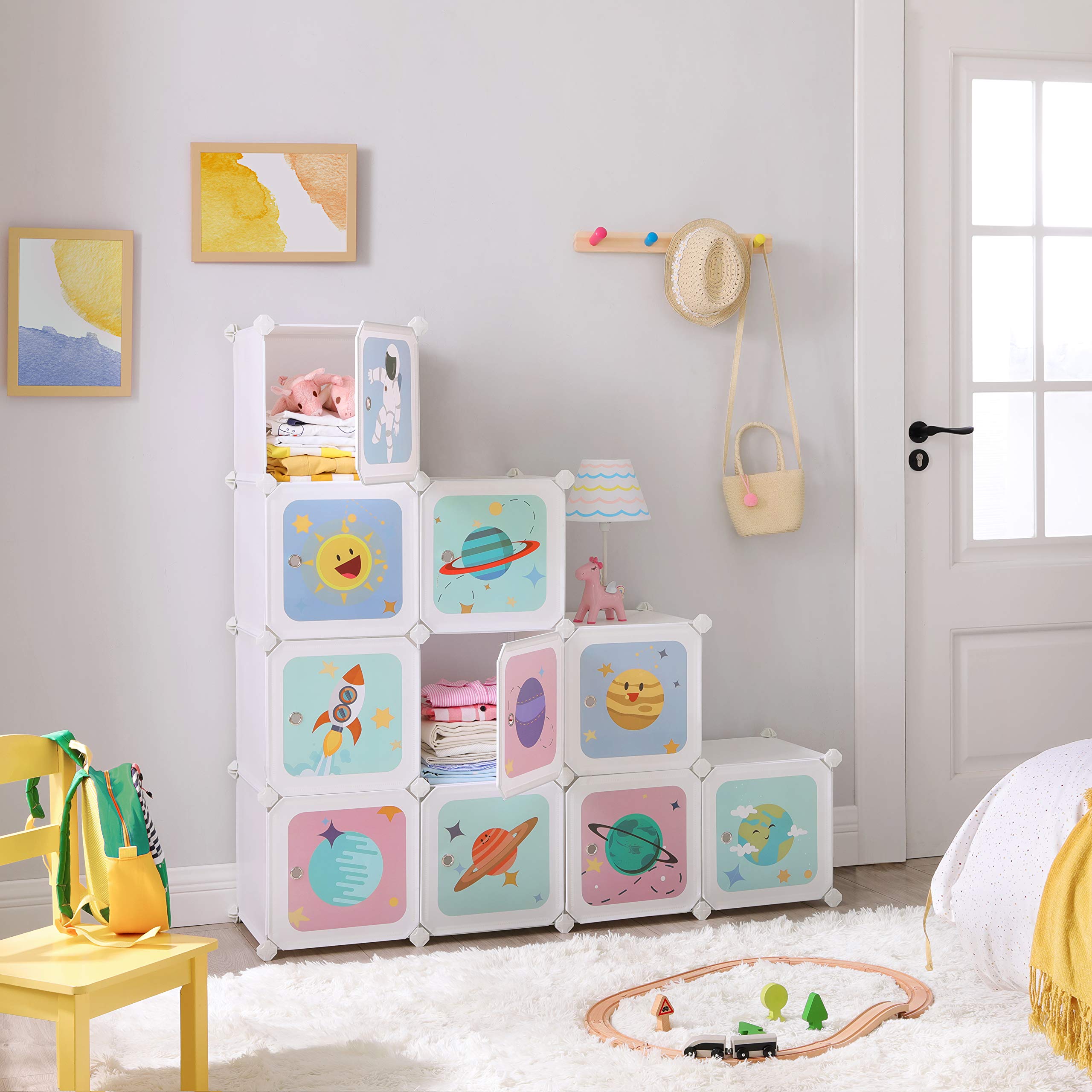 songmics-kinder-aufbewahrungsschrank-lpc903w01-10-w-rfel-123x31x123-cm-wei image 2