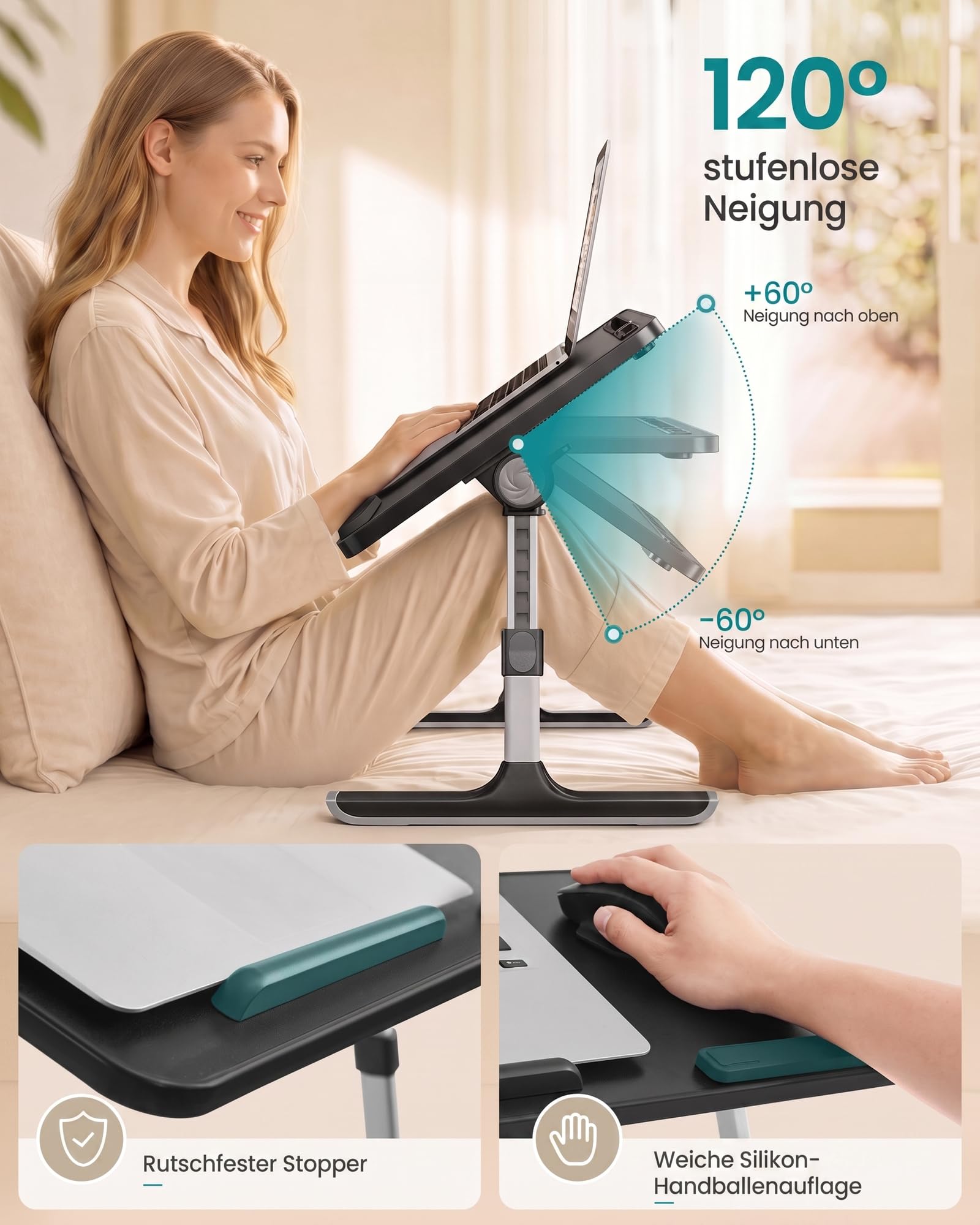 songmics-laptoptisch-60x40-cm-betttisch-h-henverstellbar-schwarz image 3