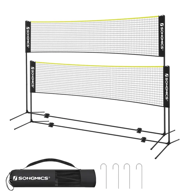 songmics-badmintonnetz-volleyballnetz-set-h-henverstellbar-90-155-cm image 1