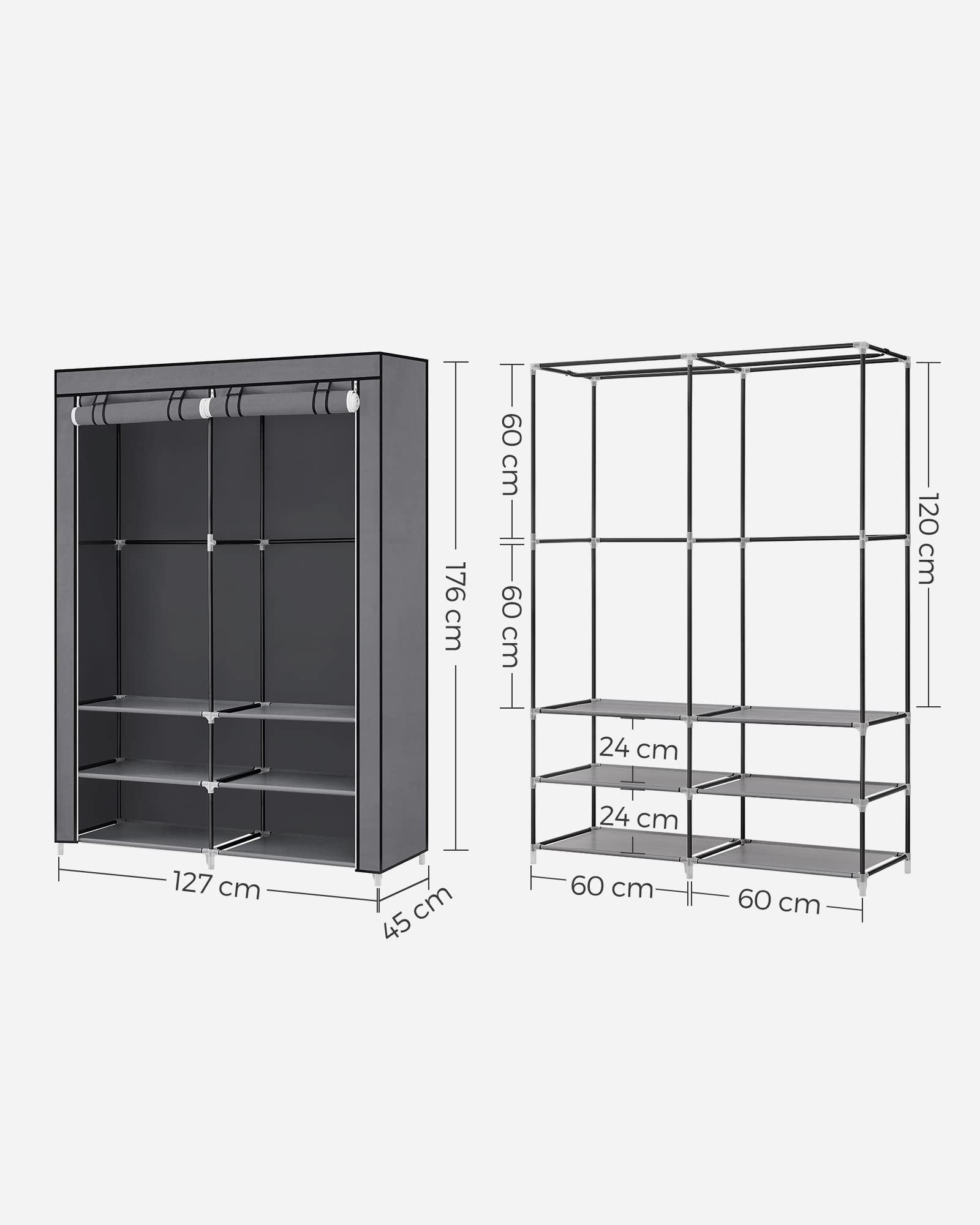 songmics-stoffschrank-kleiderschrank-45x127x176-cm-2-h-ngef-cher-grau-ryg008g02 image 5