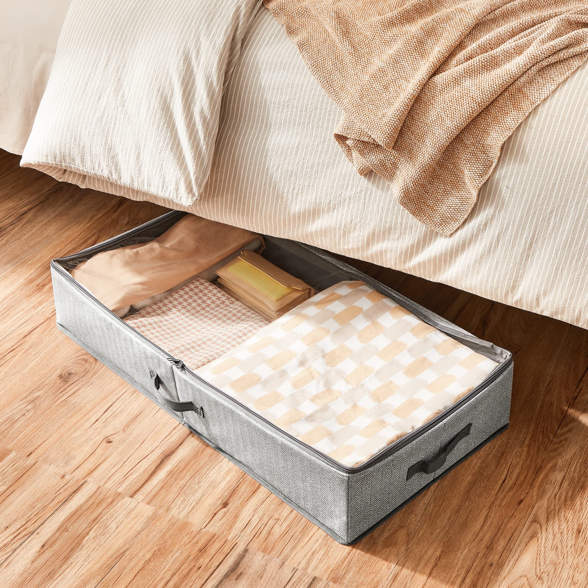 songmics-unterbett-aufbewahrungsboxen-2er-set-faltbar-grau image 5