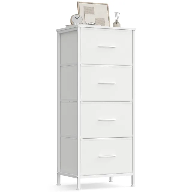 songmics-bellah-kommode-lgs314wh01-mit-4-schubladen-wolkenwei-schneewei image 1