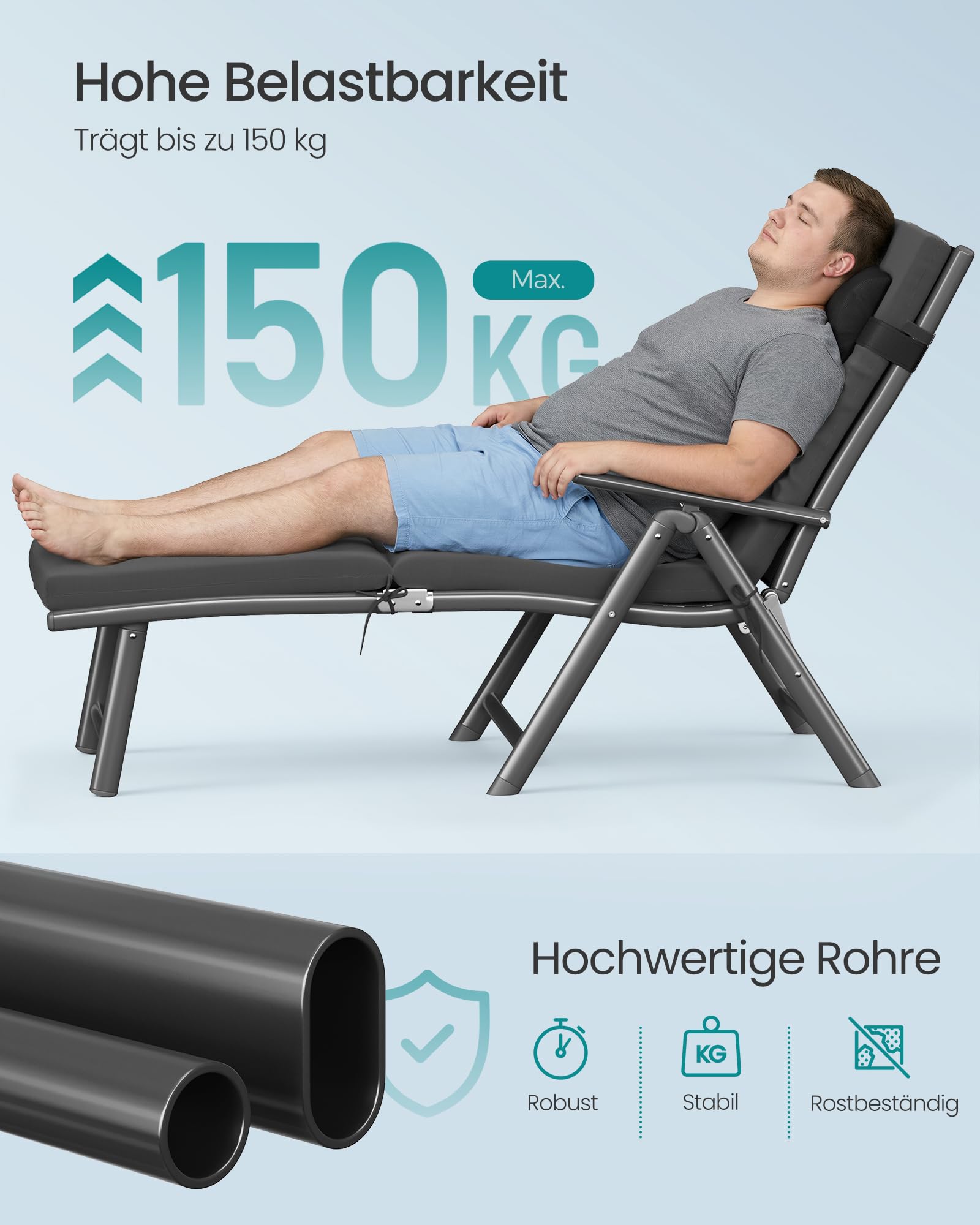 songmics-faltbare-sonnenliege-mit-6-cm-kissen-schiefergrau image 6