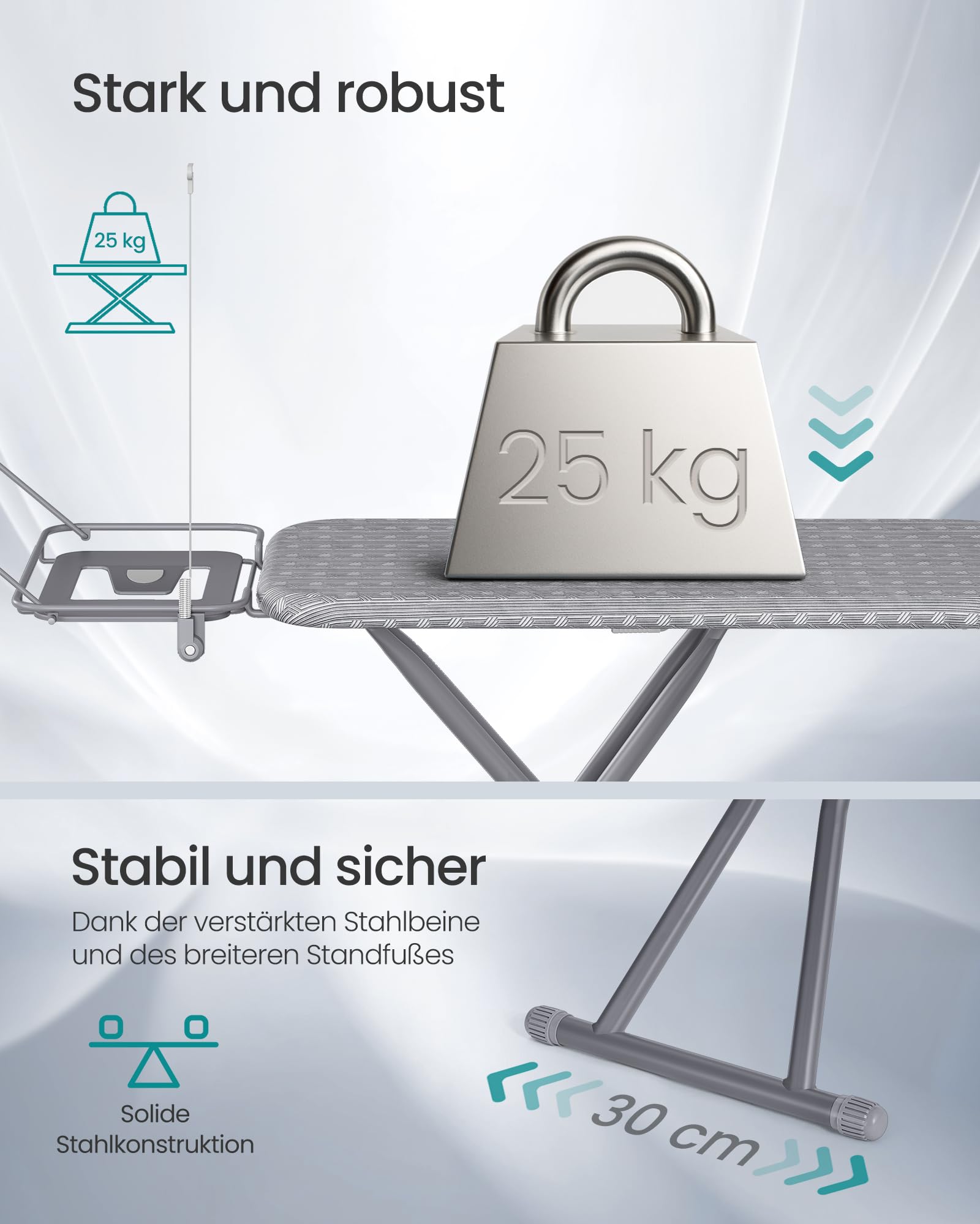 songmics-b-gelbrett-122-x-38-cm-h-henverstellbar-klappbar-mit-ablage image 3