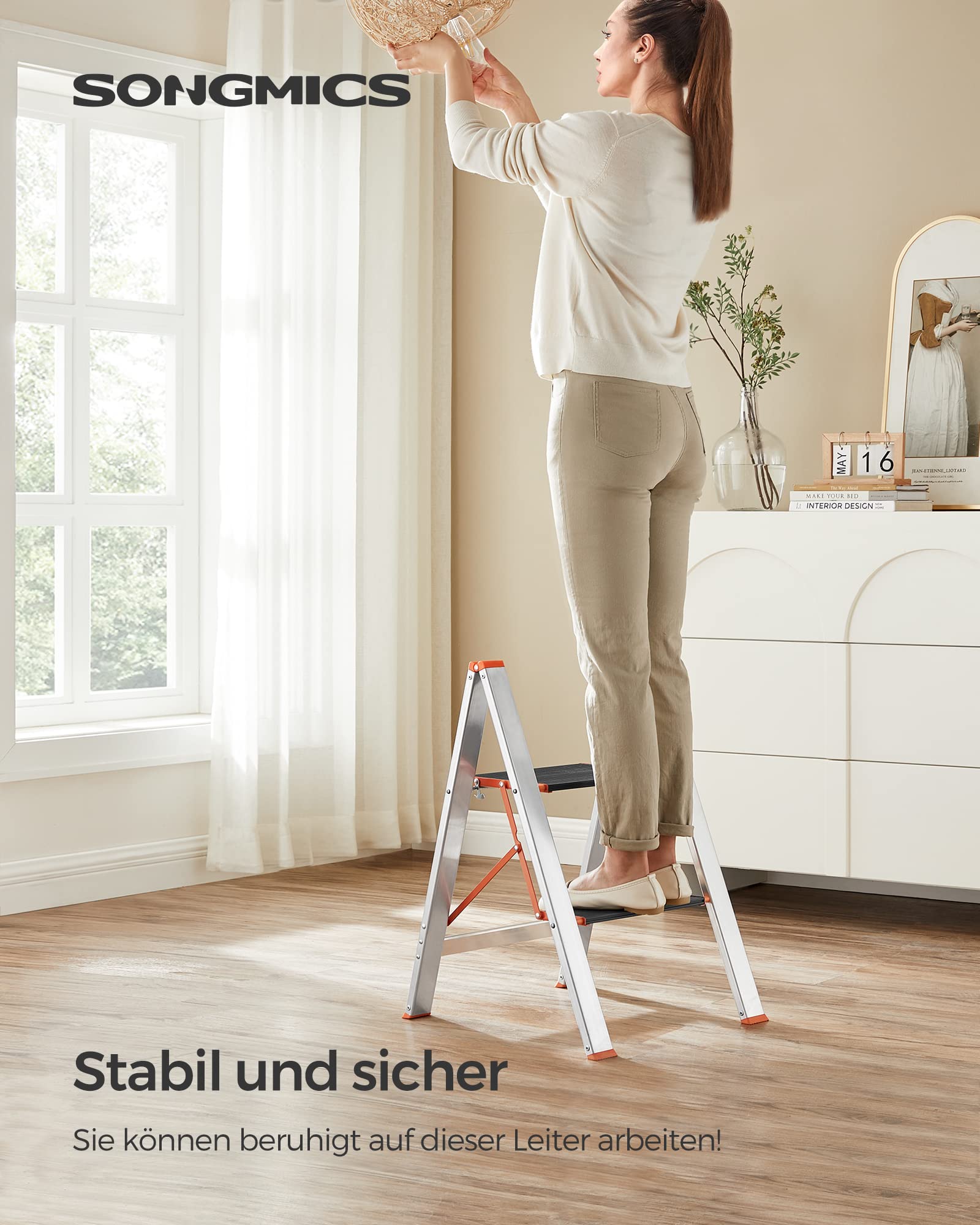songmics-glt022b01-leiter-2-stufen-alu-klappbar-silber-bis-150-kg image 3