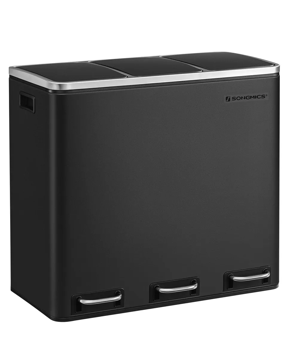 songmics-ltb54bk-m-lltrennsystem-3x18-l-treteimer-tintenschwarz image 1