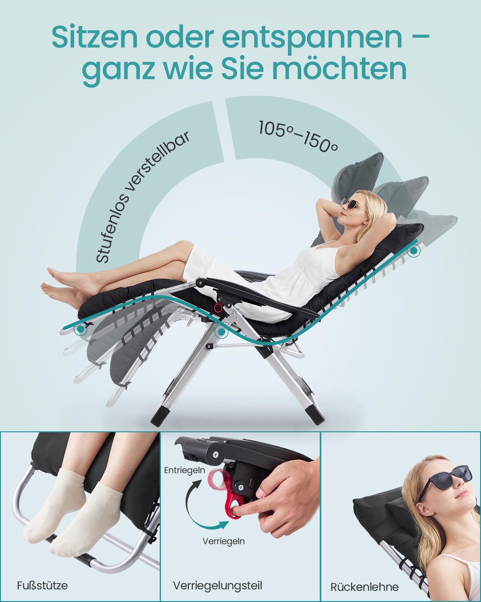 songmics-sonnenliege-klappbar-relaxliege-110-kg-schwarz-glb040bz02 image 4