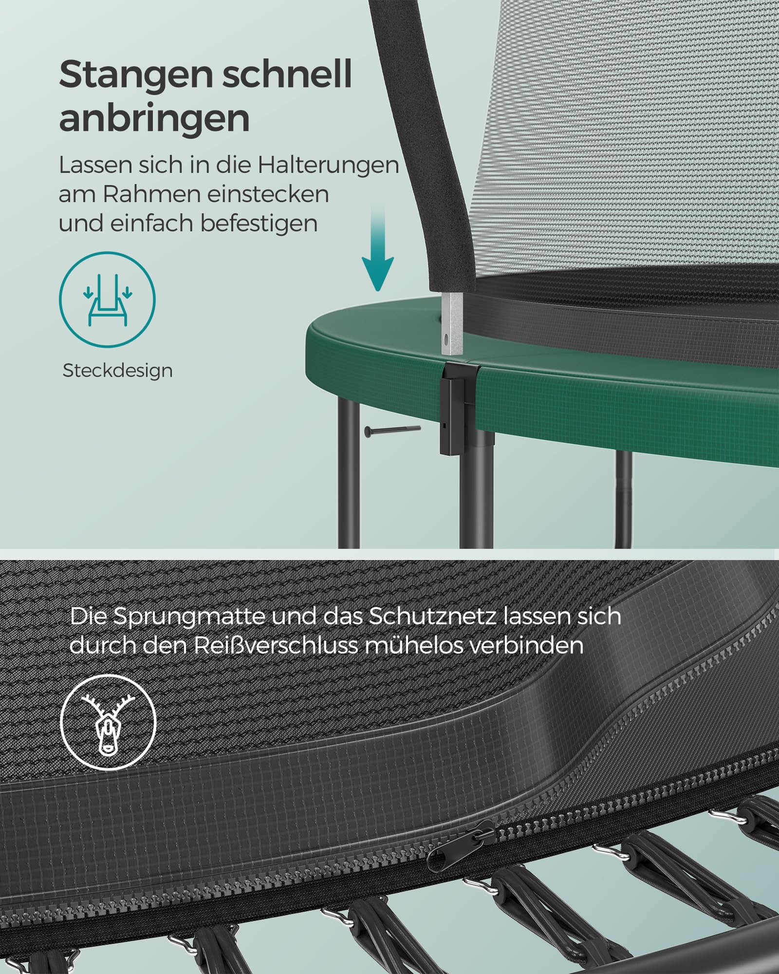 songmics-federloses-trampolin-outdoor-244-cm-mit-sicherheitsnetz image 5