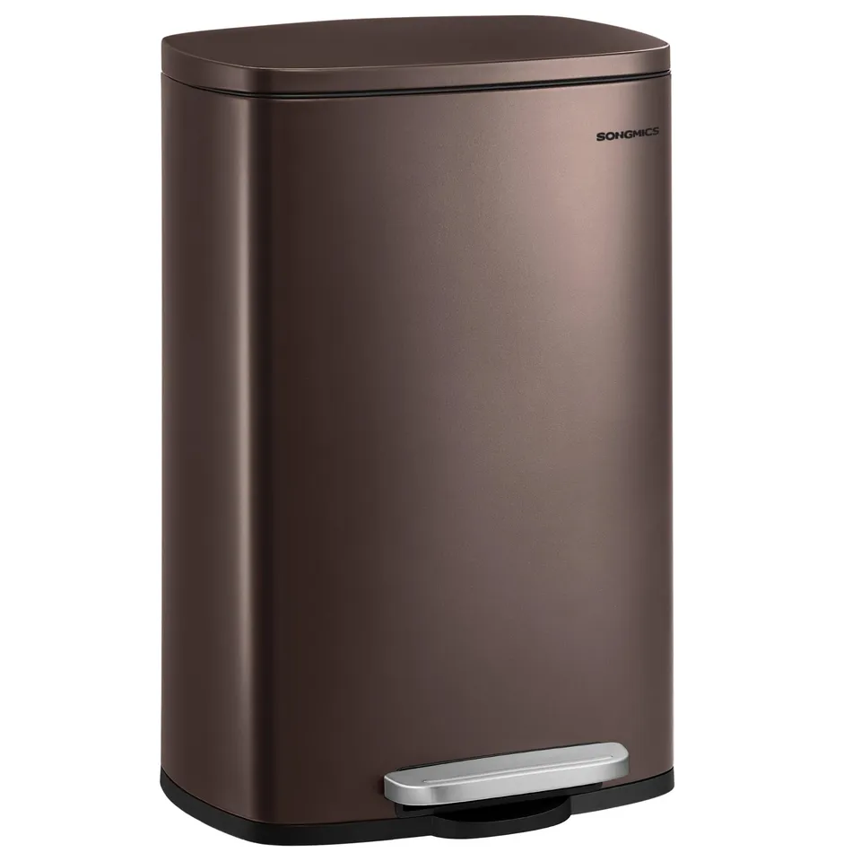 songmics-k-chenabfalleimer-50-l-treteimer-stahl-braun-ltb50br02 image 1