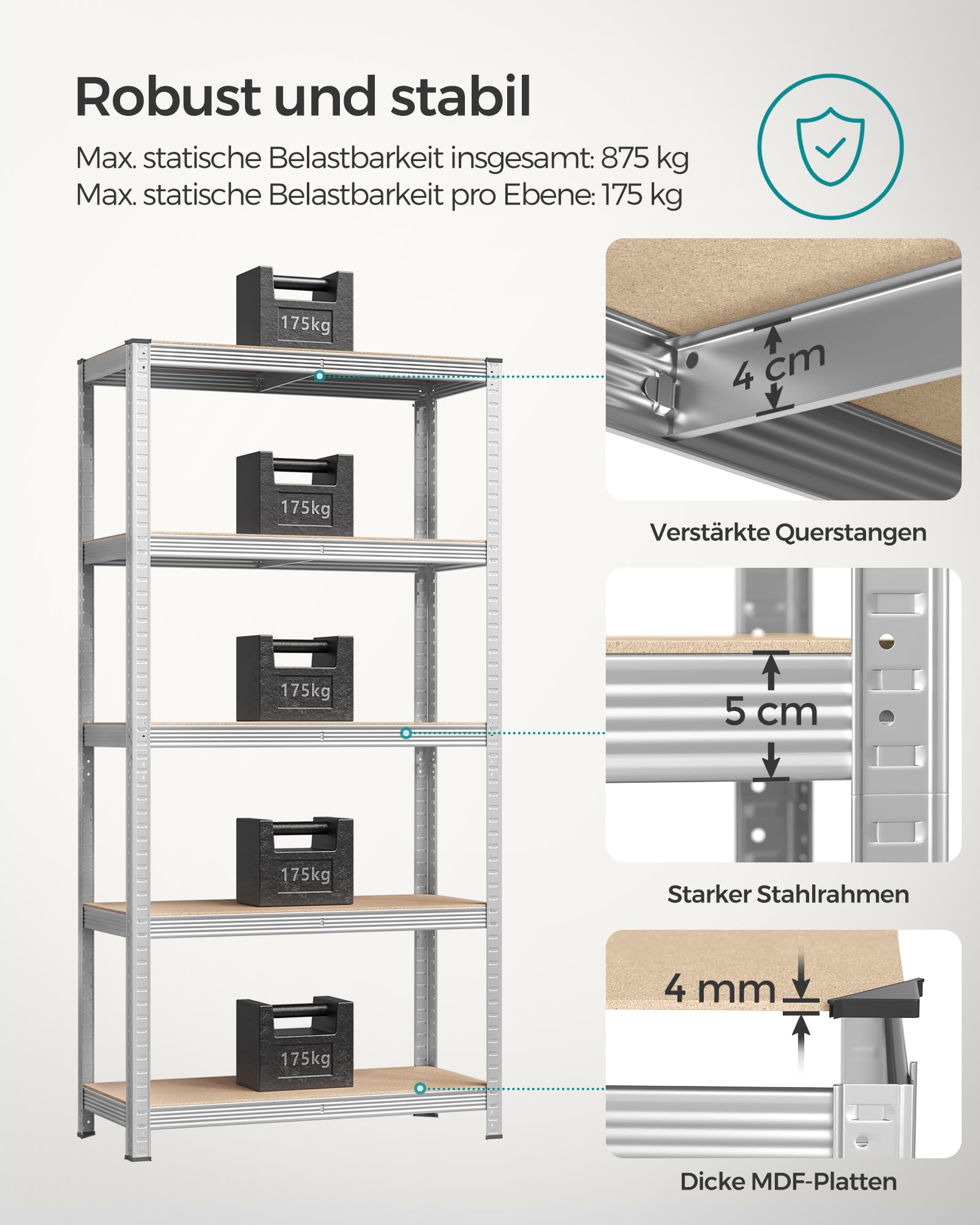 songmics-schwerlastregal-2er-set-40-x-90-x-180-cm-silbern-glr040e02 image 4