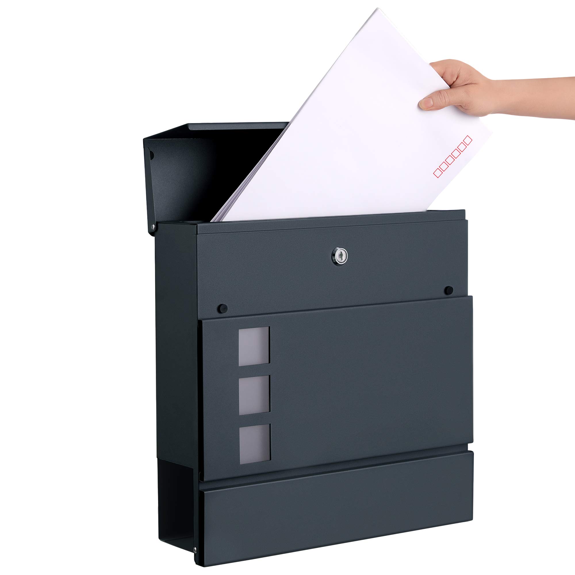 songmics-xxl-briefkasten-mit-zeitungsfach-anthrazit-gmb052g01 image 3