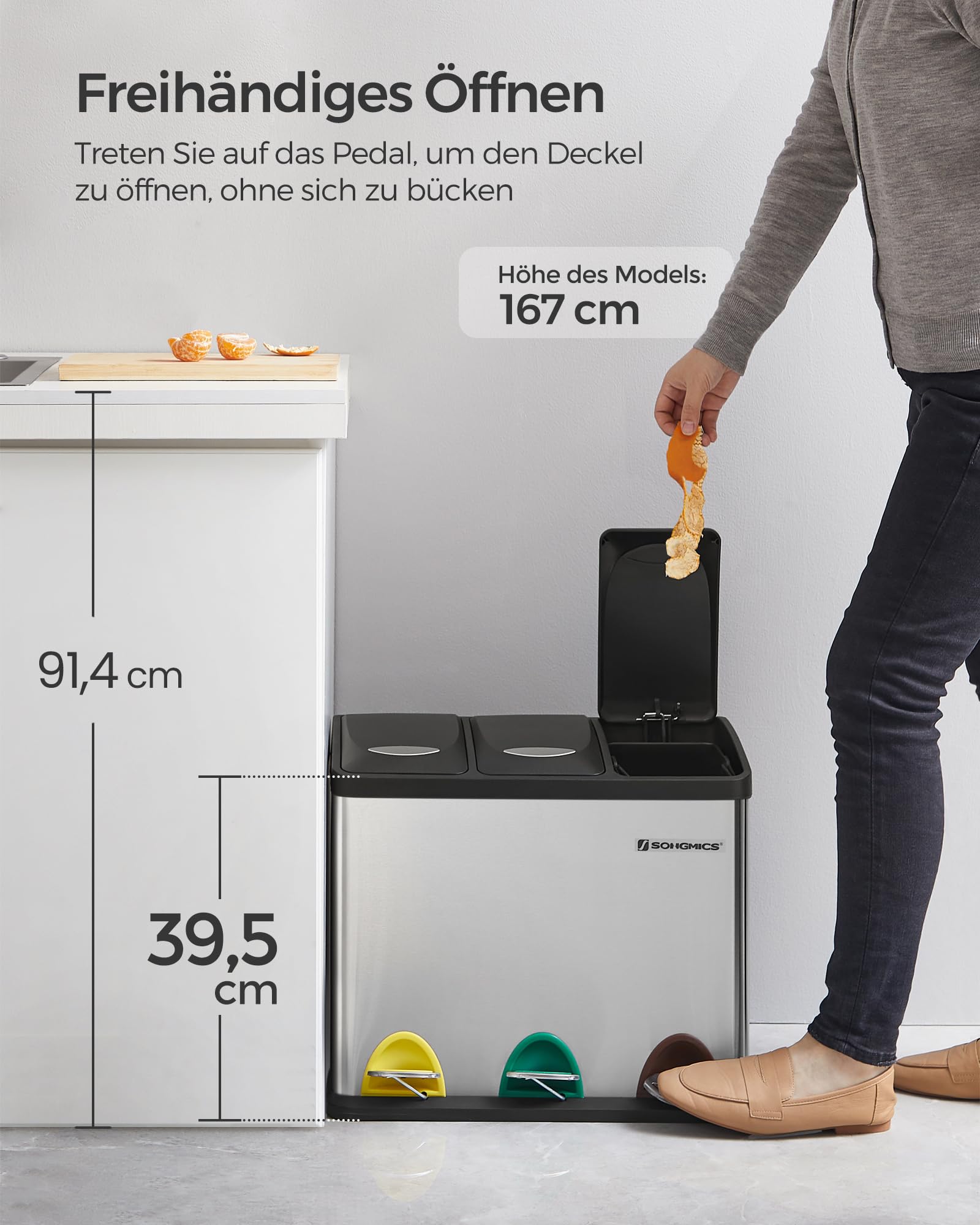songmics-treteimer-k-che-3x8-liter-m-lltrennsystem-mit-pedalen image 2
