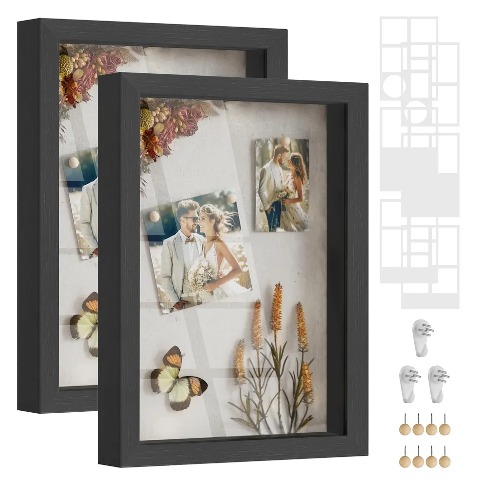 songmics-bilderrahmen-2er-set-rpf019b02-collage-36-5-x-26-x-4-cm-aschschwarz image 1