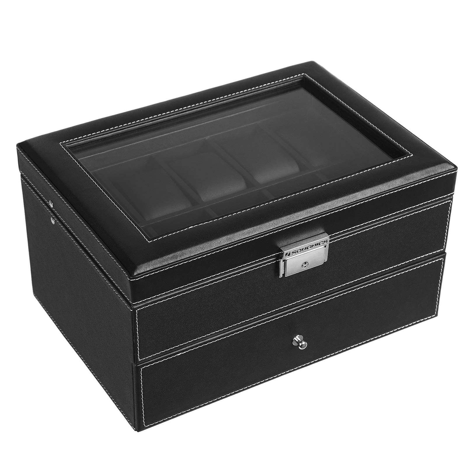 songmics-jwb301-uhrenkasten-f-r-20-uhren-mit-glasdeckel-schwarz image 4