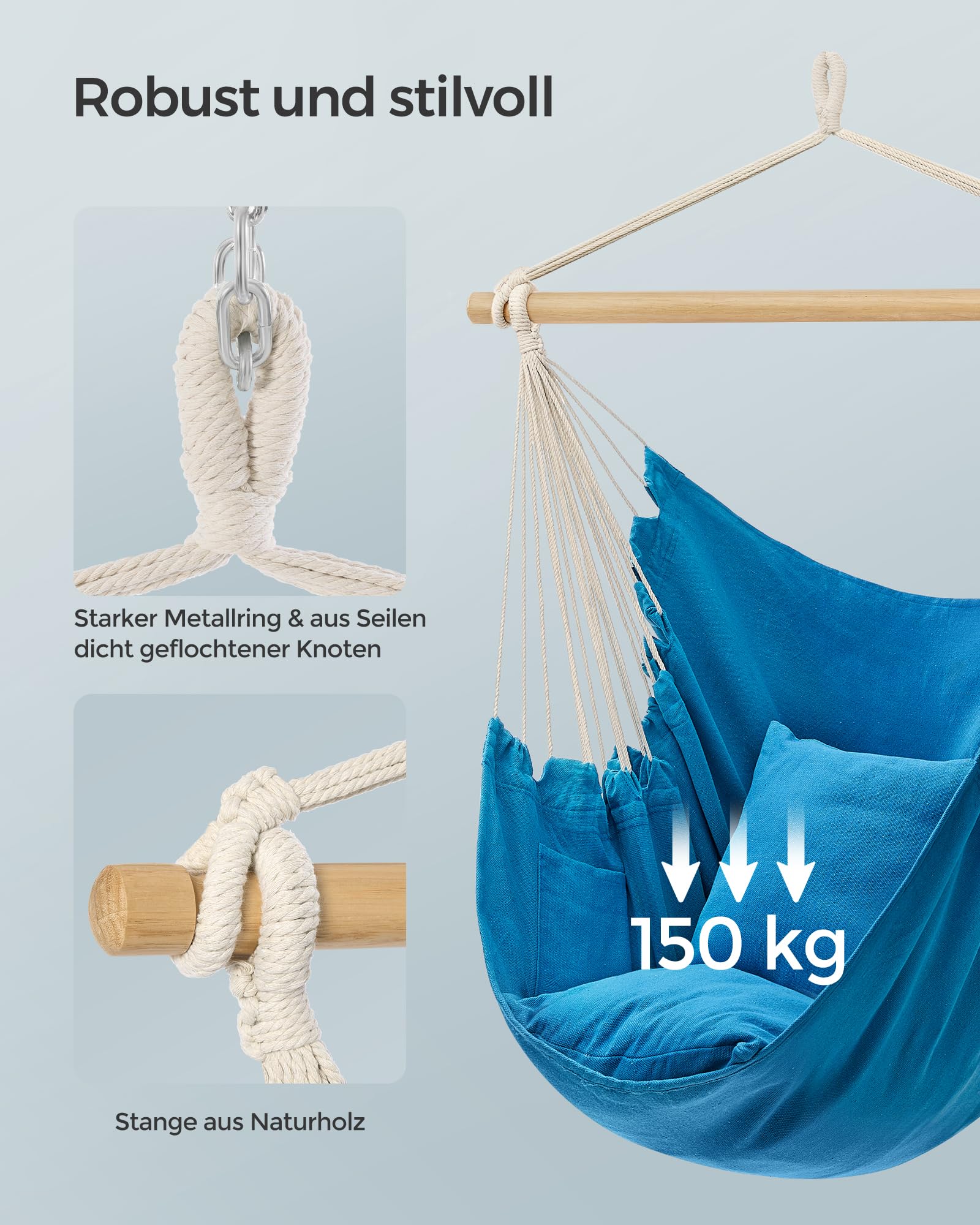 songmics-h-ngesessel-gdc187q01-h-ngestuhl-meerblau-mit-2-kissen image 4