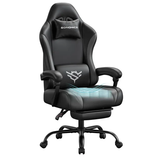 songmics-cathy-obg091bh01-gaming-stuhl-pu-leder-schwarz-150-kg image 1