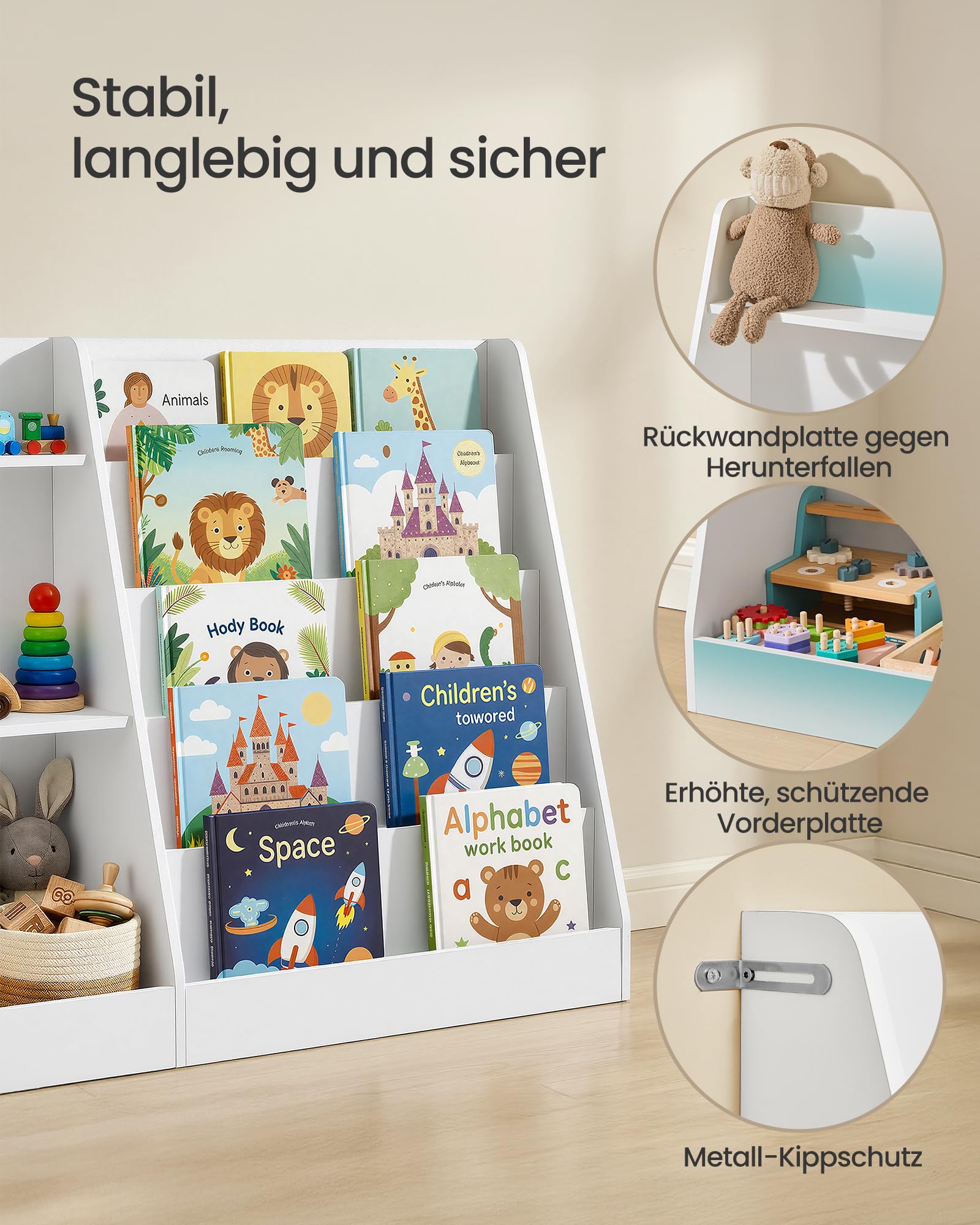 songmics-kinder-b-cherregal-custos-5-ebenen-103-6x30x80-cm-wei image 5