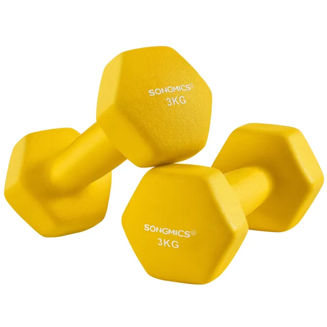 songmics-hanteln-2er-set-2-x-3-kg-neopren-kurzhanteln-gelb image 1