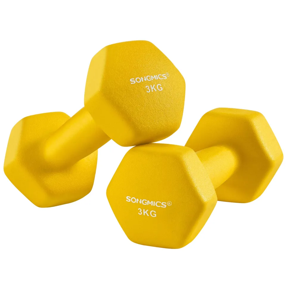 songmics-hanteln-2er-set-2-x-3-kg-neopren-kurzhanteln-gelb image 1