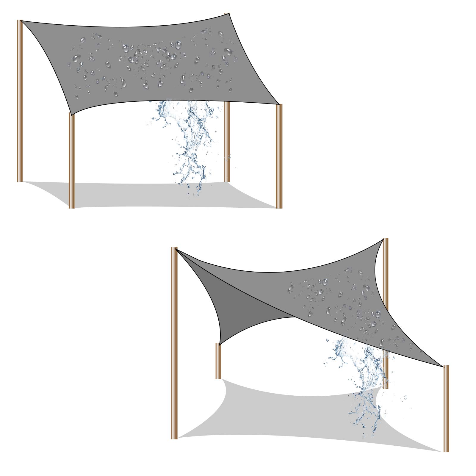 songmics-gss35qy-sonnensegel-3x5-m-rechteckig-hellgrau-hdpe image 6