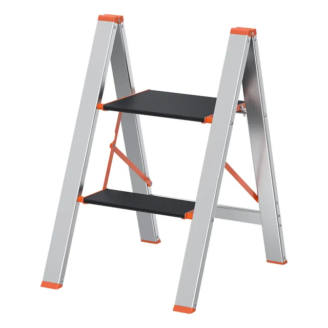 songmics-glt022b01-leiter-2-stufen-alu-klappbar-silber-bis-150-kg image 1