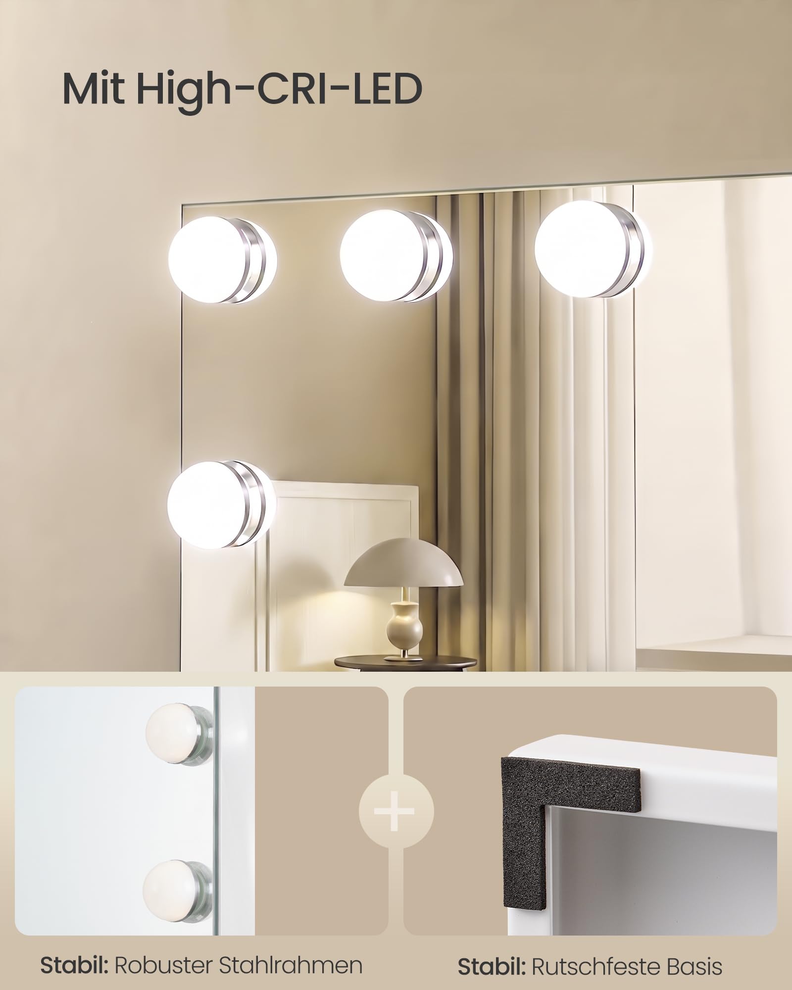 songmics-hollywood-schminkspiegel-mit-beleuchtung-15-leds-dimmbar image 4