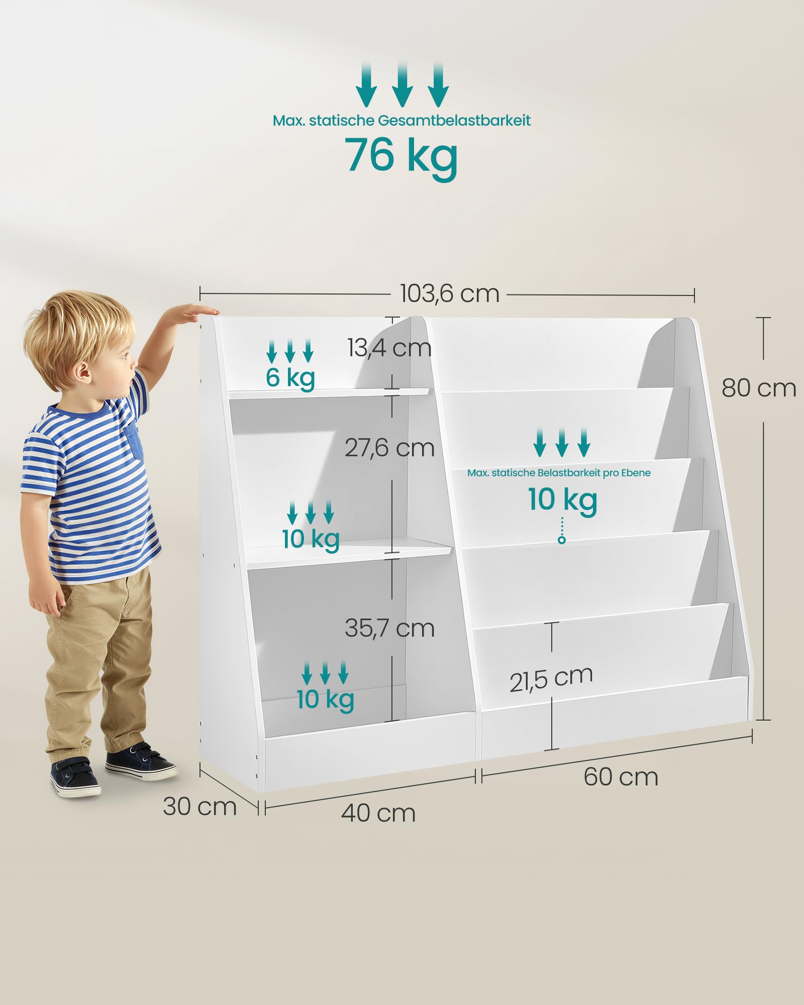 songmics-kinder-b-cherregal-custos-5-ebenen-103-6x30x80-cm-wei image 3