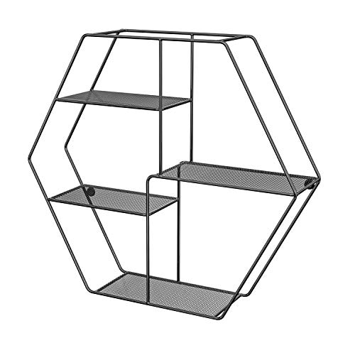 songmics-wandregal-lfs004b01-sechseckig-stahl-schwarz-60-5-cm image 8