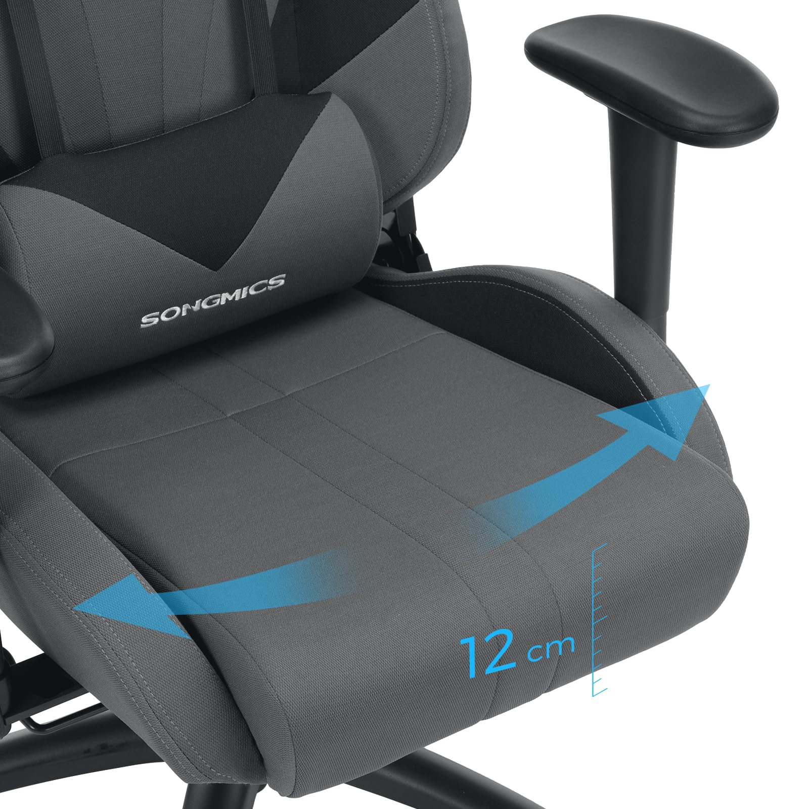 songmics-b-rostuhl-gaming-stuhl-rcg13g-grau-schwarz-ergonomisch-150-kg image 5