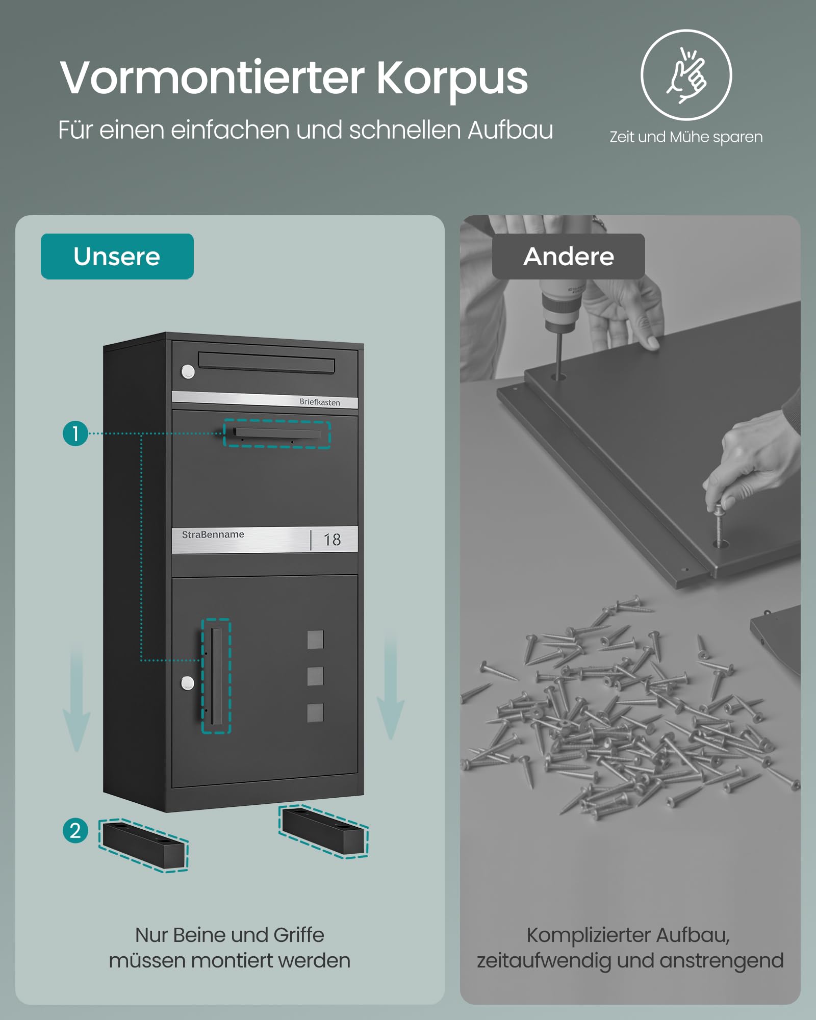 songmics-paketbox-briefkasten-mit-paketfach-55-l-stahl-mit-schloss image 3