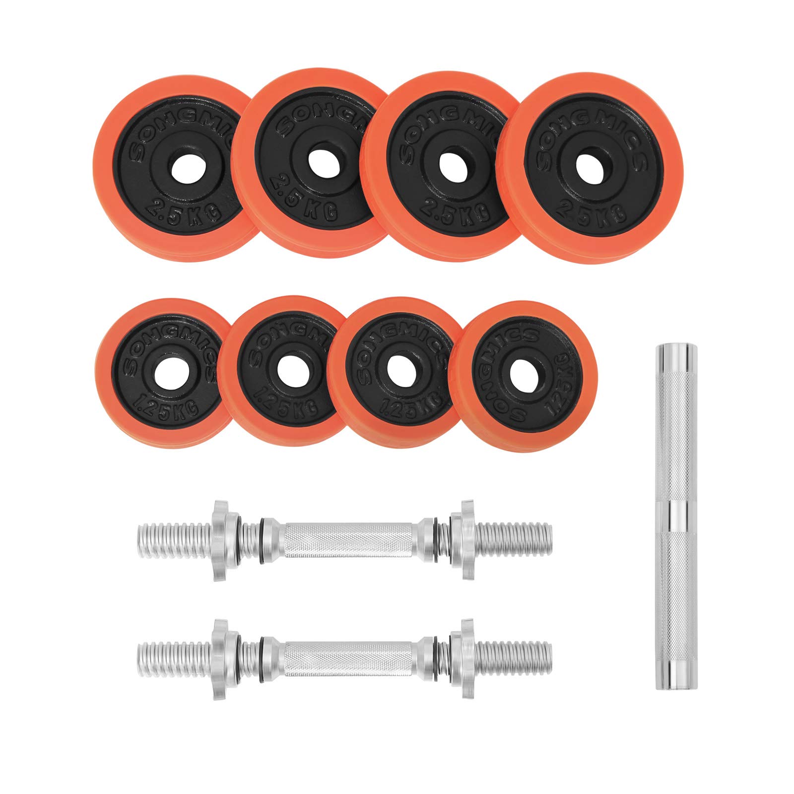 songmics-hantelset-syl20lra-gusseisen-verstellbar-kurzhantel-langhantel-orange image 3