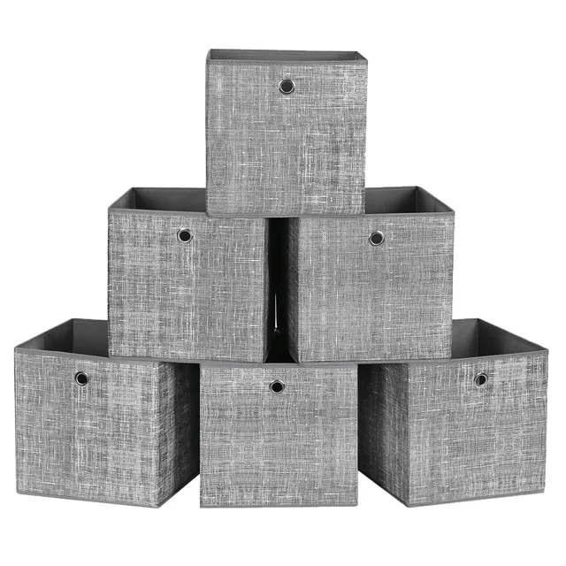 songmics-rfb02lg-3-aufbewahrungsbox-30x30x30-cm-6er-set-grau-meliert image 1