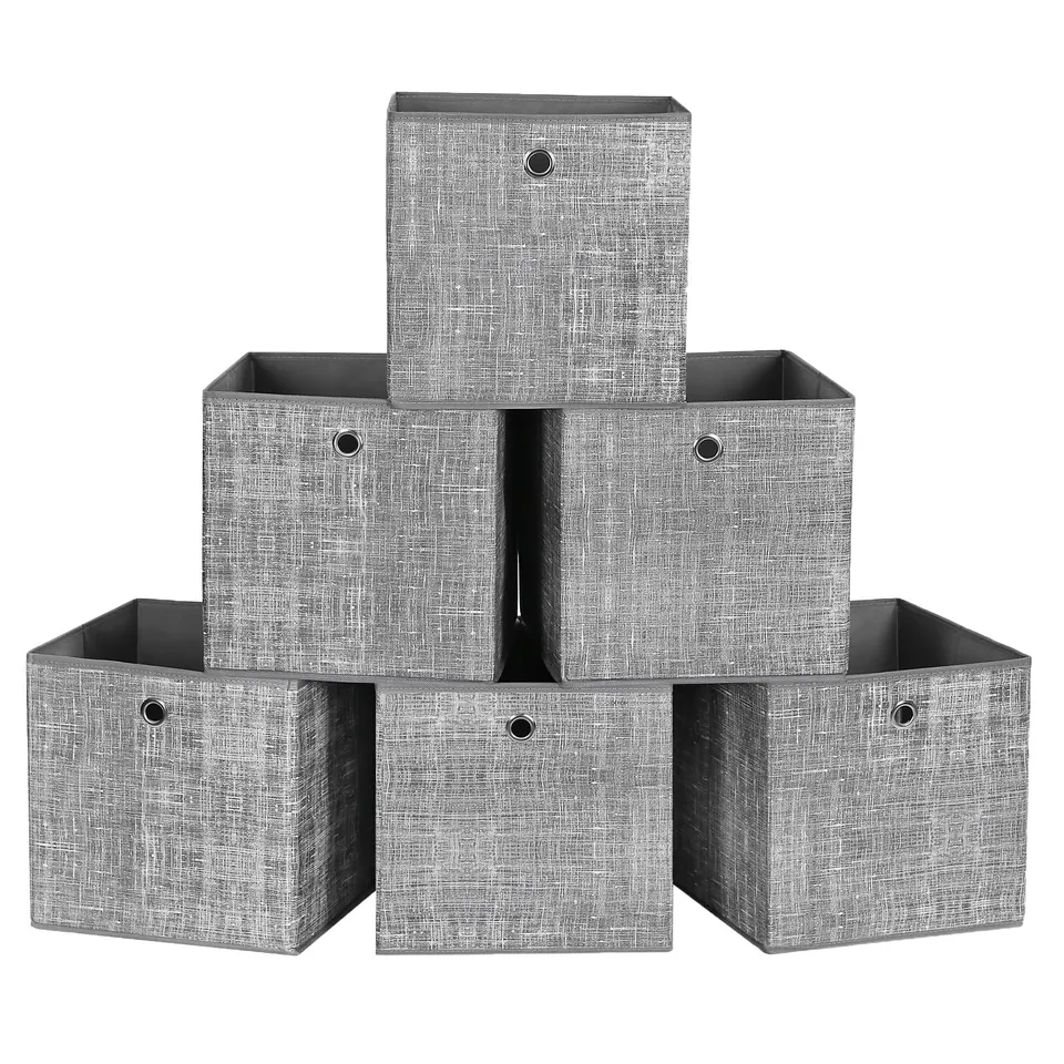 songmics-rfb02lg-3-aufbewahrungsbox-30x30x30-cm-6er-set-grau-meliert image 1
