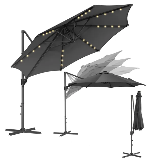 songmics-ampelschirm-300-cm-gpu047g02-grau-sonnenschirm-mit-28-solar-led-upf-50- image 1