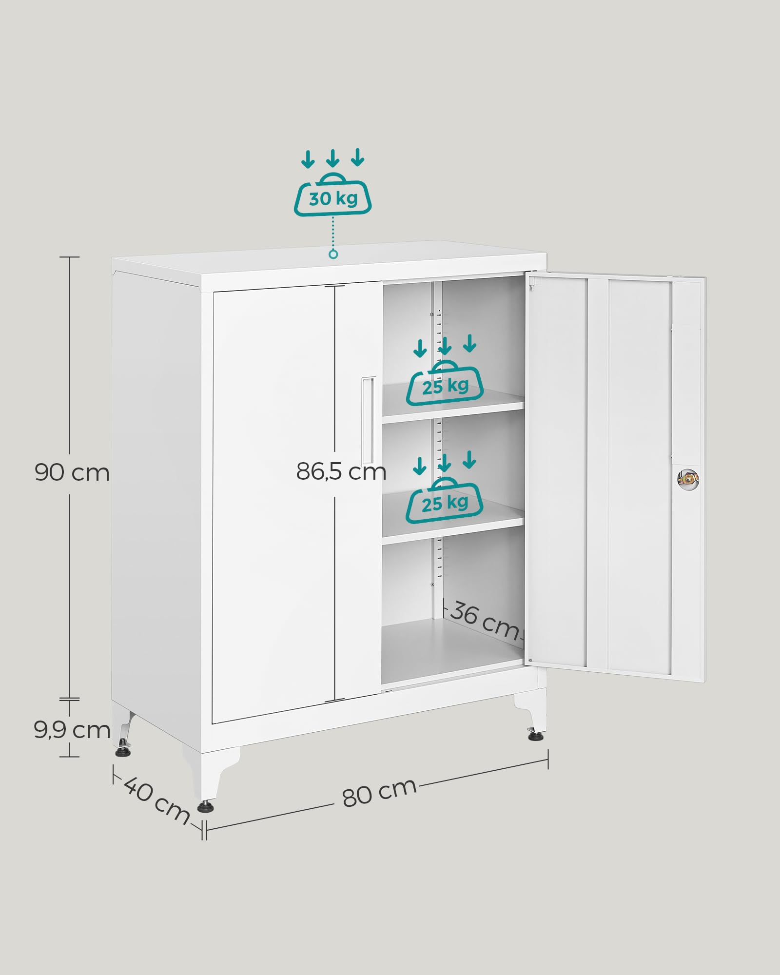 songmics-aktenschrank-stahl-abschlie-bar-mattwei-80-x-40-x-90-cm-omc013w01 image 7