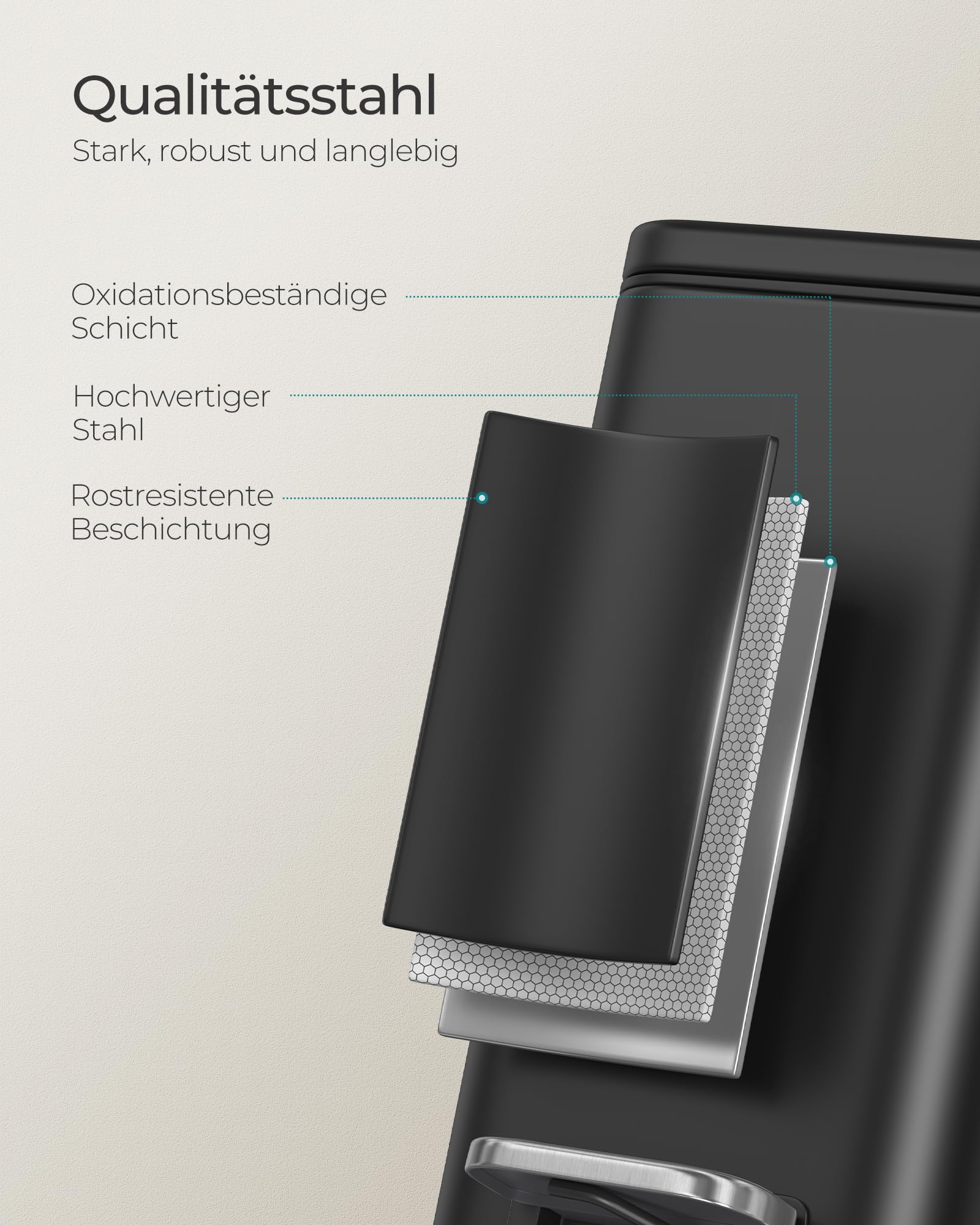 songmics-kosmetikeimer-10-liter-edelstahl-tretm-lleimer-mit-inneneimer image 6