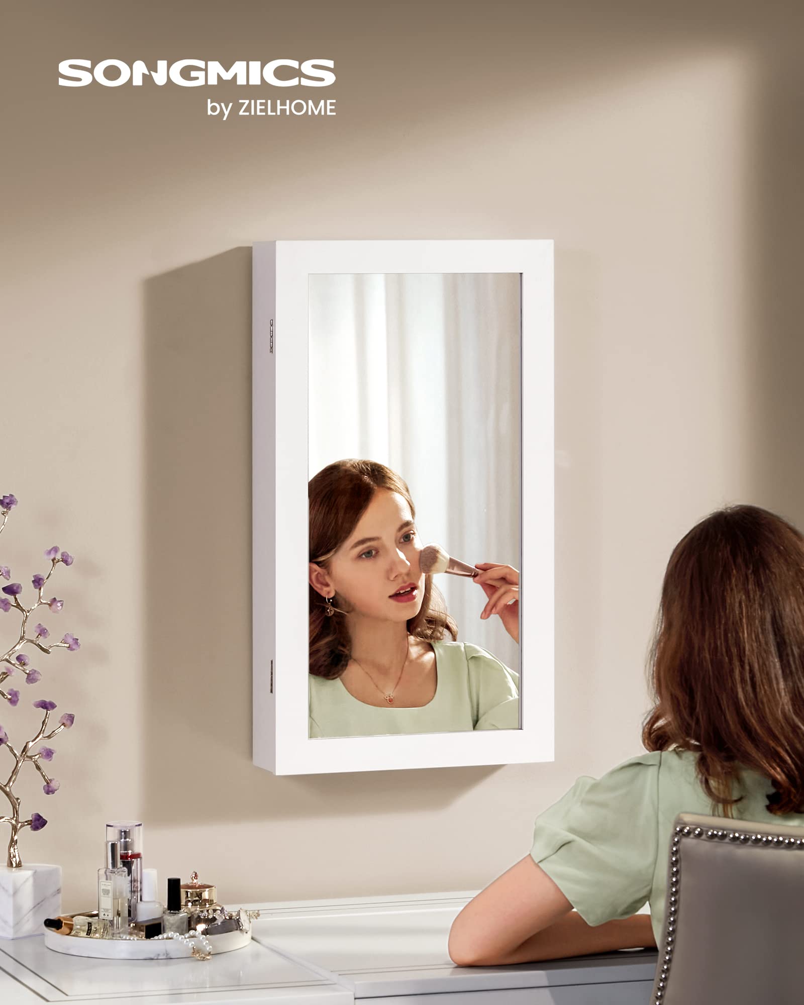 songmics-schmuckschrank-jbc51w-spiegelschrank-wei-schwarz image 2
