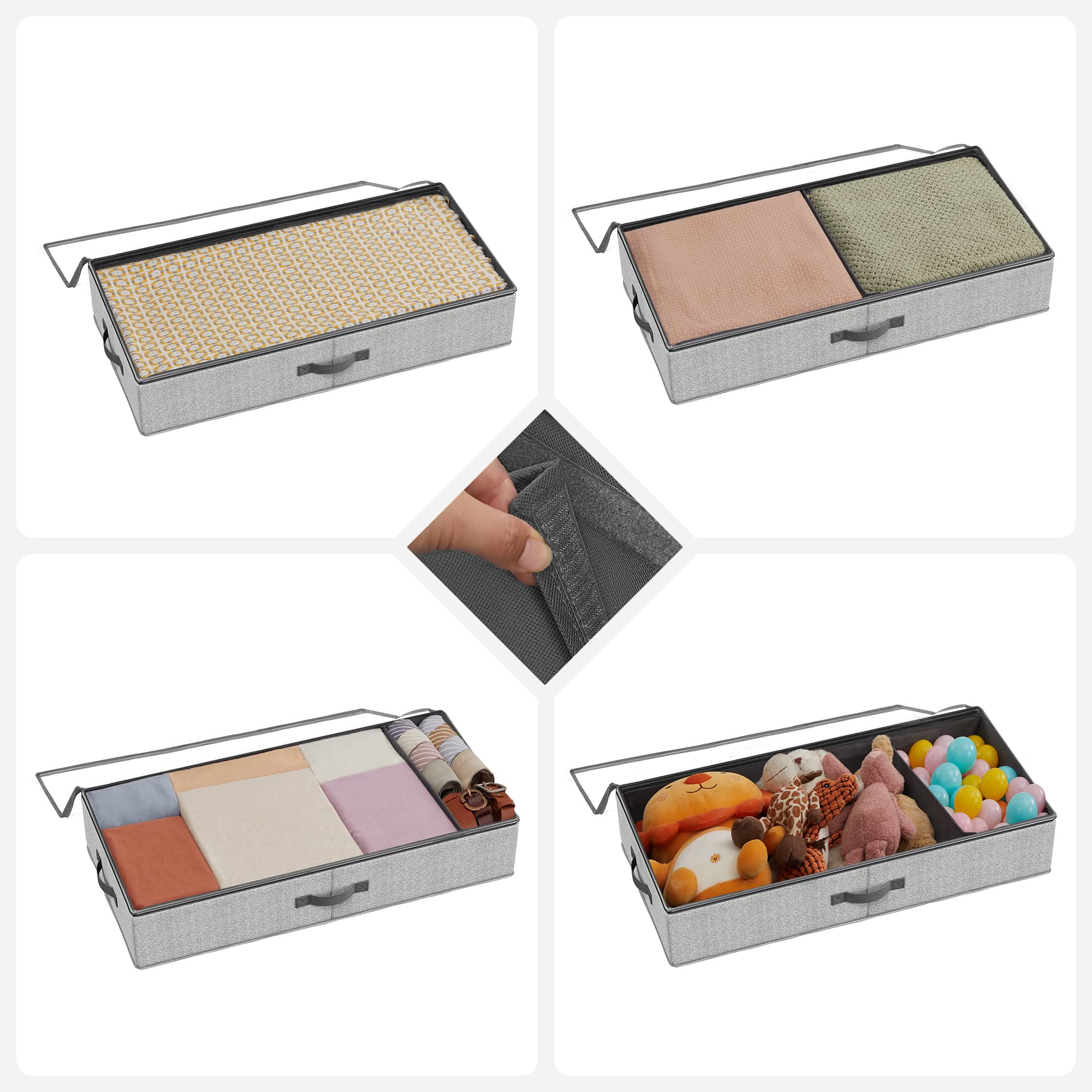 songmics-unterbett-aufbewahrungsboxen-2er-set-faltbar-grau image 3