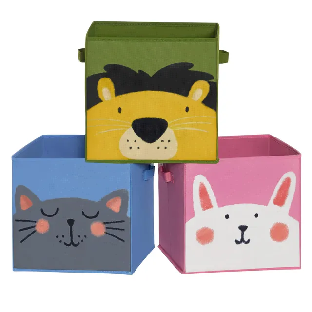 songmics-rfb075p01-faltbox-3er-set-30x30x30-cm-tier-motiv image 1