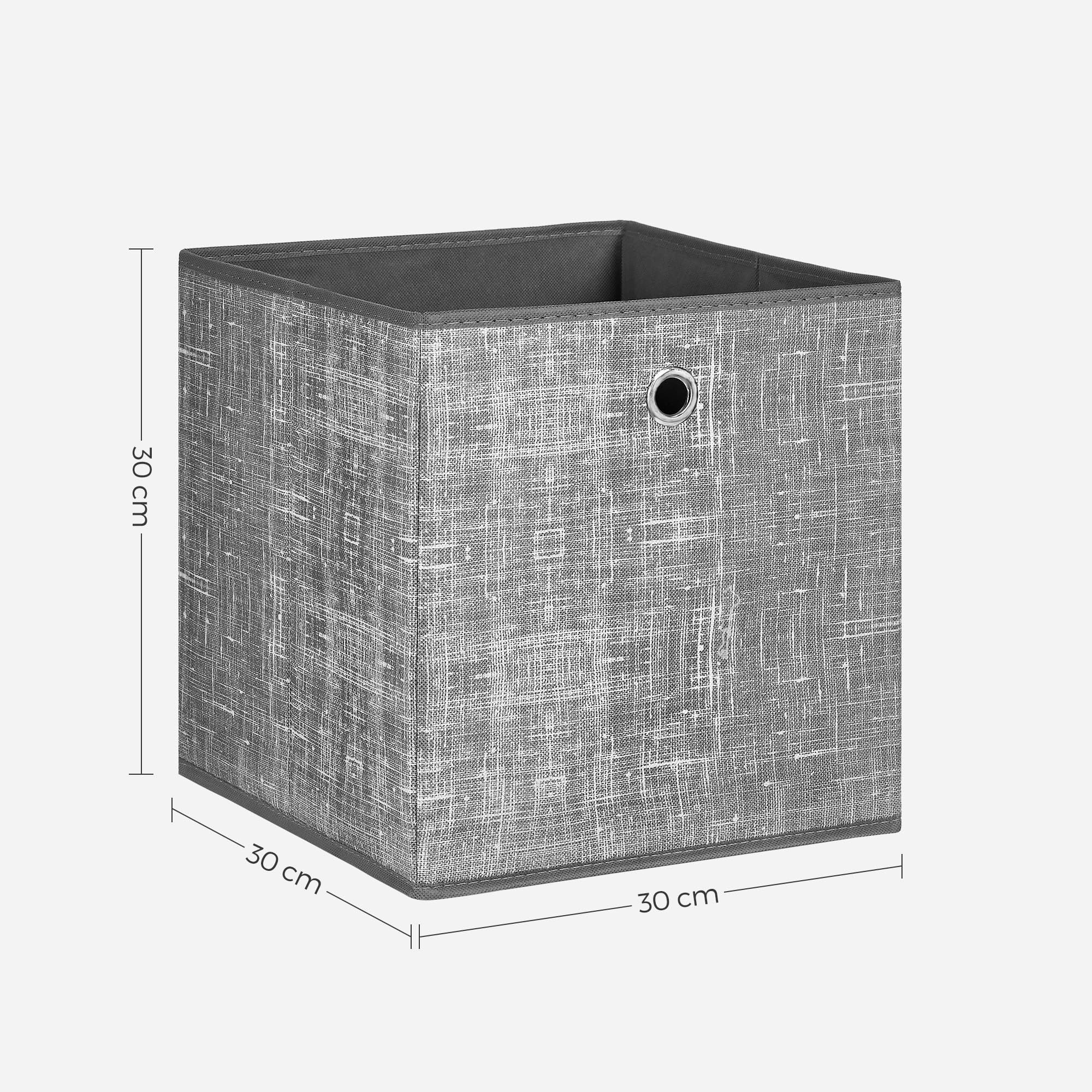 songmics-rfb02lg-3-aufbewahrungsbox-30x30x30-cm-6er-set-grau-meliert image 6