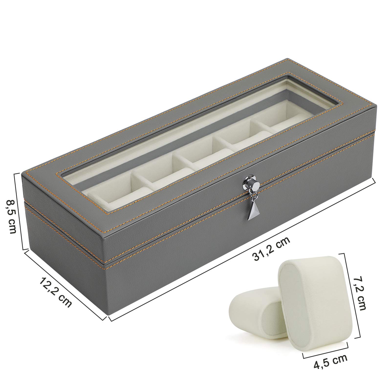songmics-uhrenbox-jwb013gy-uhrenkasten-f-r-6-uhren-grau image 7