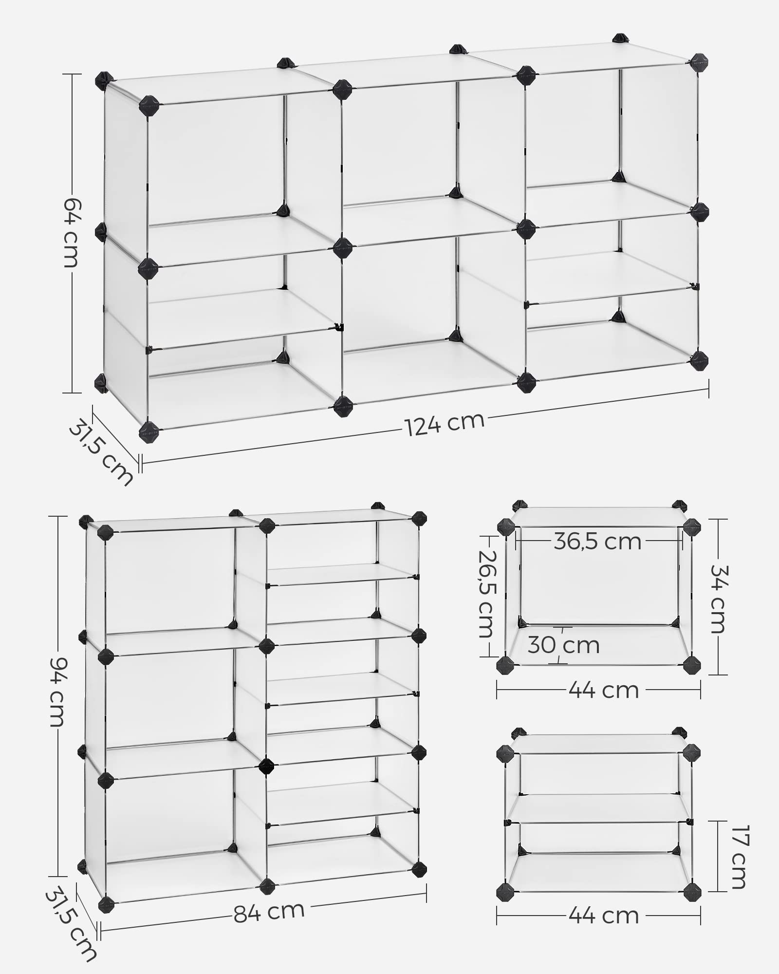songmics-steckregal-w-rfelregal-wei-mit-haken-und-trennw-nden image 3