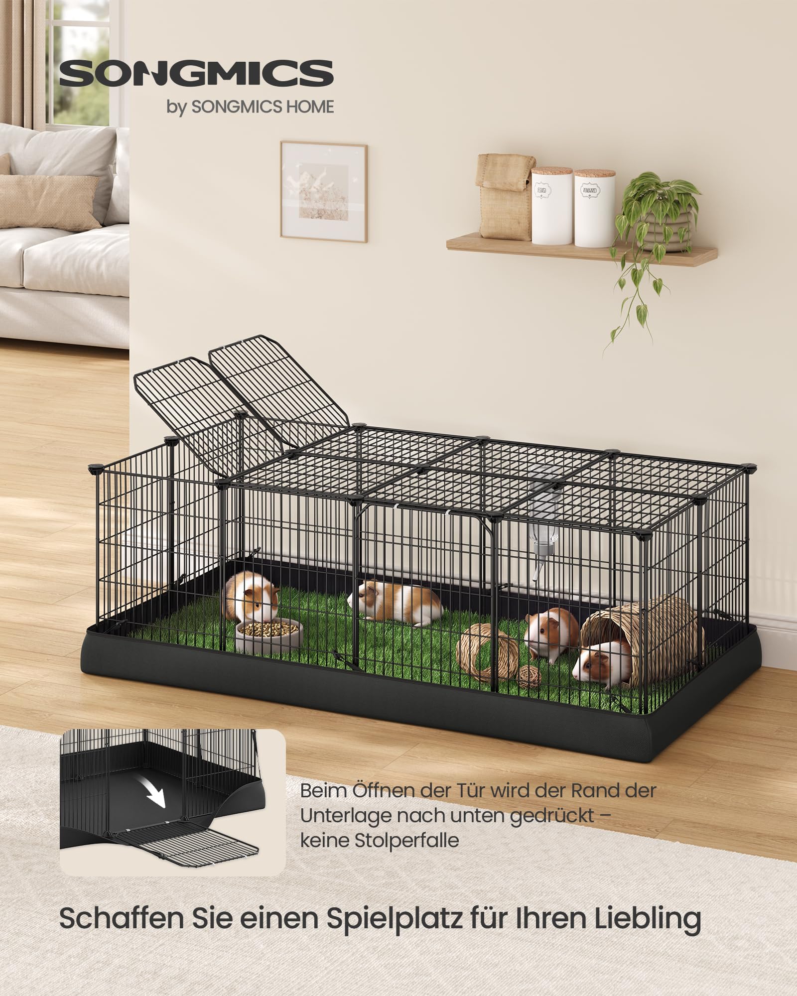 songmics-freilaufgehege-f-r-kaninchen-140x70x45-cm-mit-bodenmatte image 2