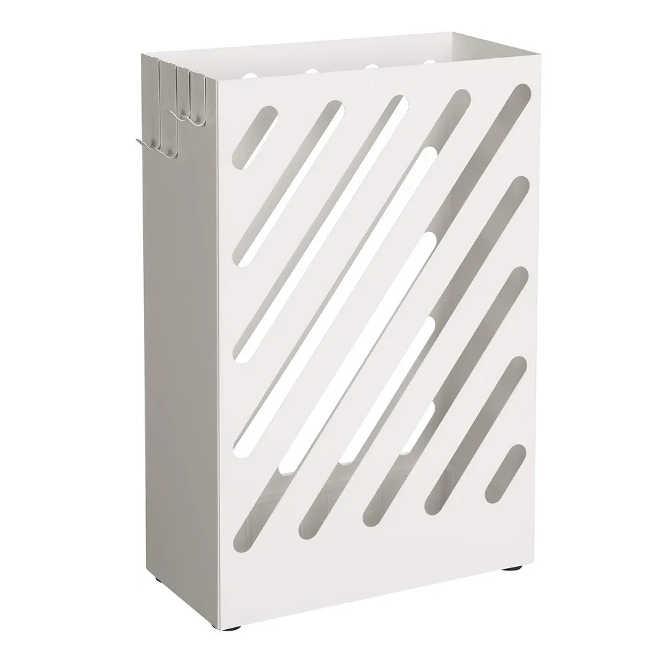 songmics-regenschirmst-nder-rechteckig-metall-wei-mit-haken-luc03wt image 1