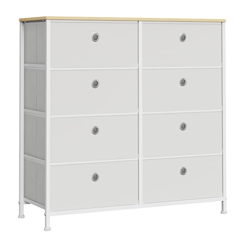 songmics-kommode-lts024w57-8-stoffschubladen-metallrahmen-cremewei-eiche image 8