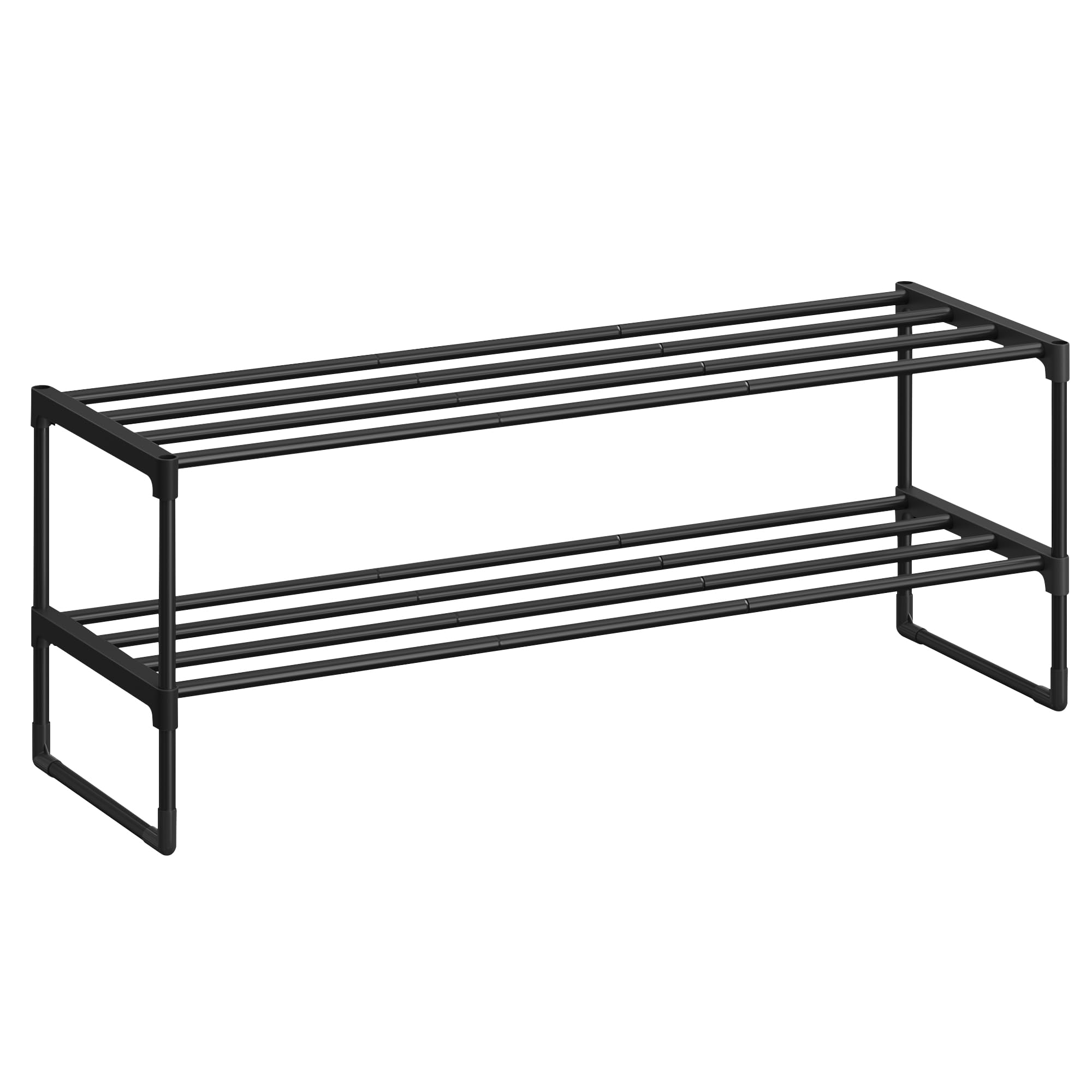 songmics-schuhregal-lsa12bkv2-2-ebenen-metall-30-x-92-x-34-cm-schwarz image 1