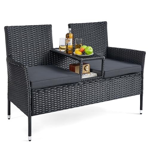 songmics-ggf022b01-balkonsofa-gartenbank-mit-tisch-pe-rattan-schwarz-dunkelgrau image 7