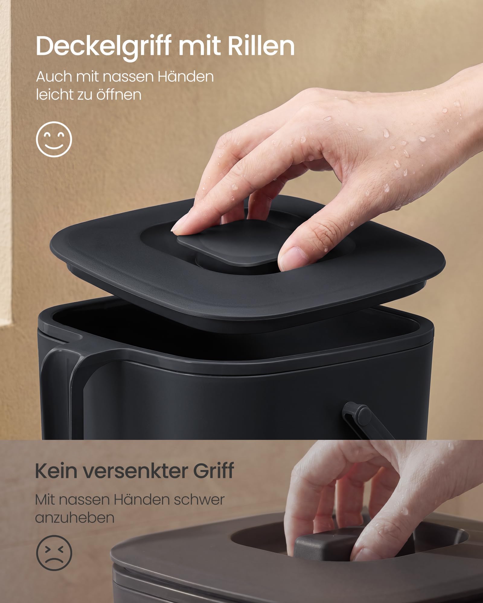 songmics-biom-lleimer-k-che-7-l-mit-deckel-abtropfkorb-und-tragegriff-schwarz image 4